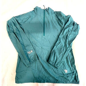 Mountain Hardwear Jacket Womens M/L Blue Teal Aqua Zip Windbreaker Lightweight